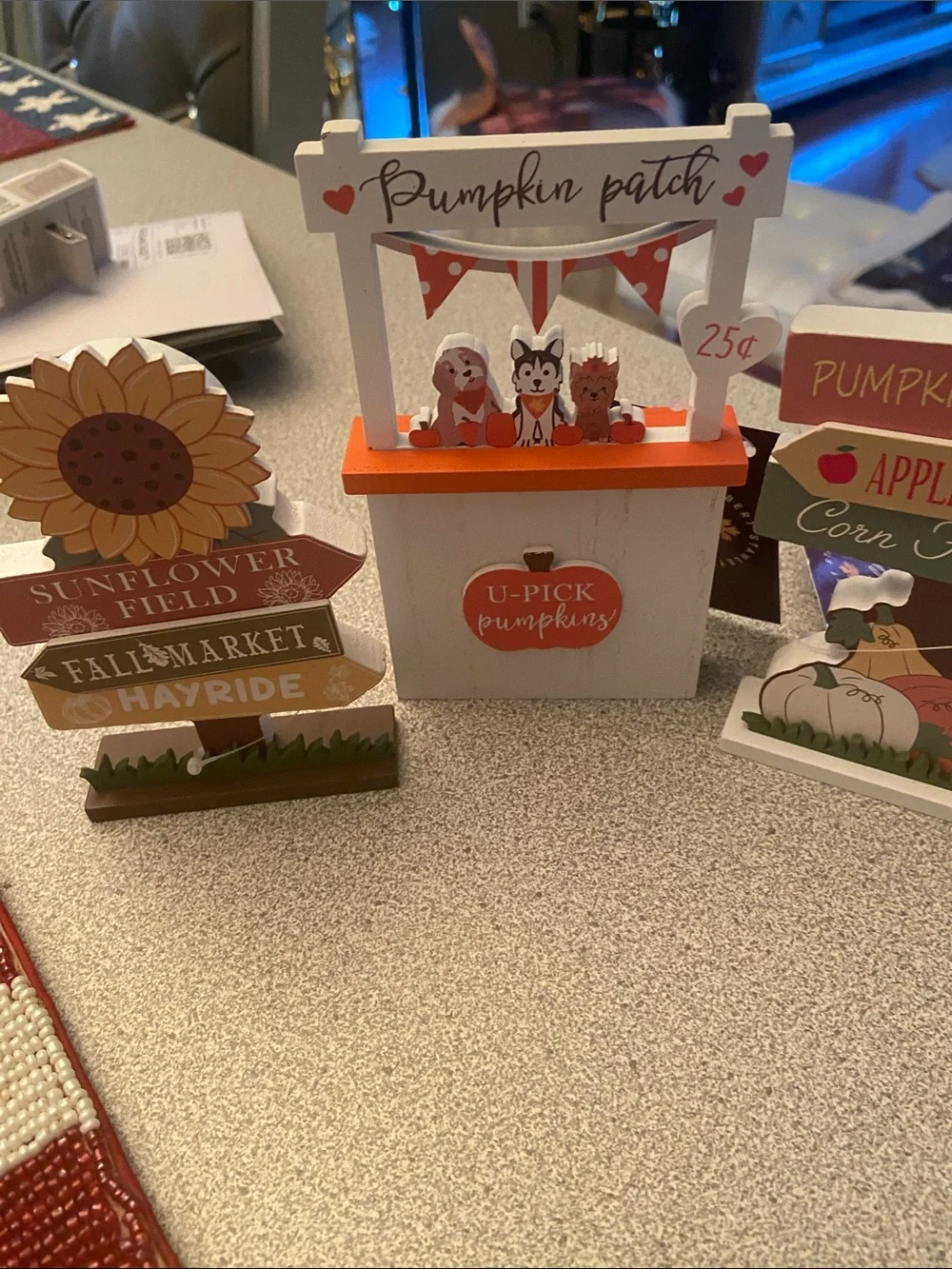 Fall Pumpkin Patch Wooden Tabletop Signs - Autumn Decor